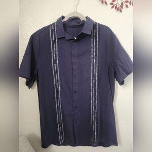 Men's Navy Blue Short Sleeve Shirt